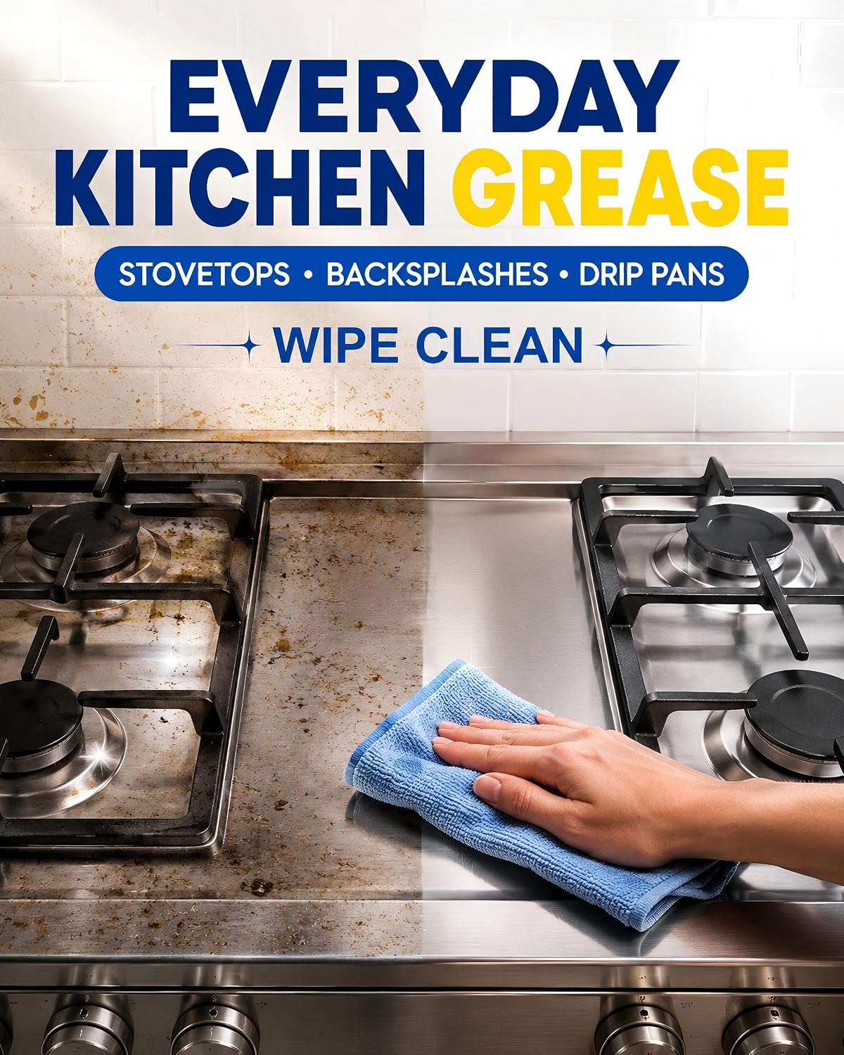 Heavy Duty Kitchen Degreaser for Tough Grease, Stove & Hood Cleaner