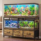 55-75 Gal Fish Tank Stand with Drawer, Power Outlet, Rustic HAS005SR