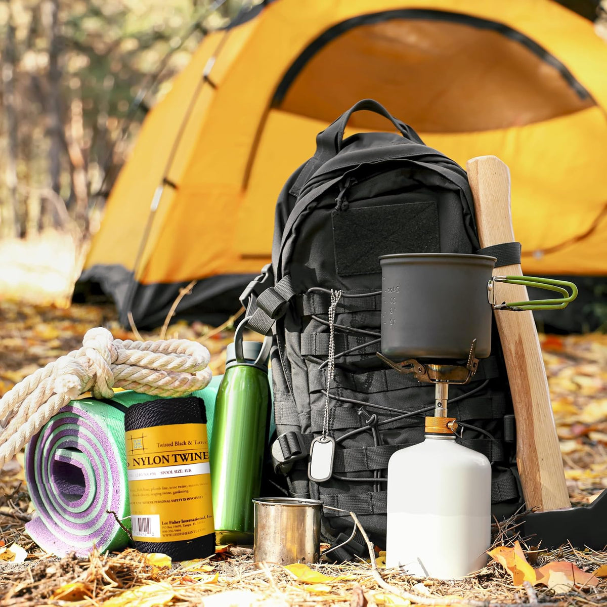 Twisted Tarred Nylon Bank Twine, Black, 1lb Spool - Heavy Duty String for Net Repair, Camping, Trot Line Fishing