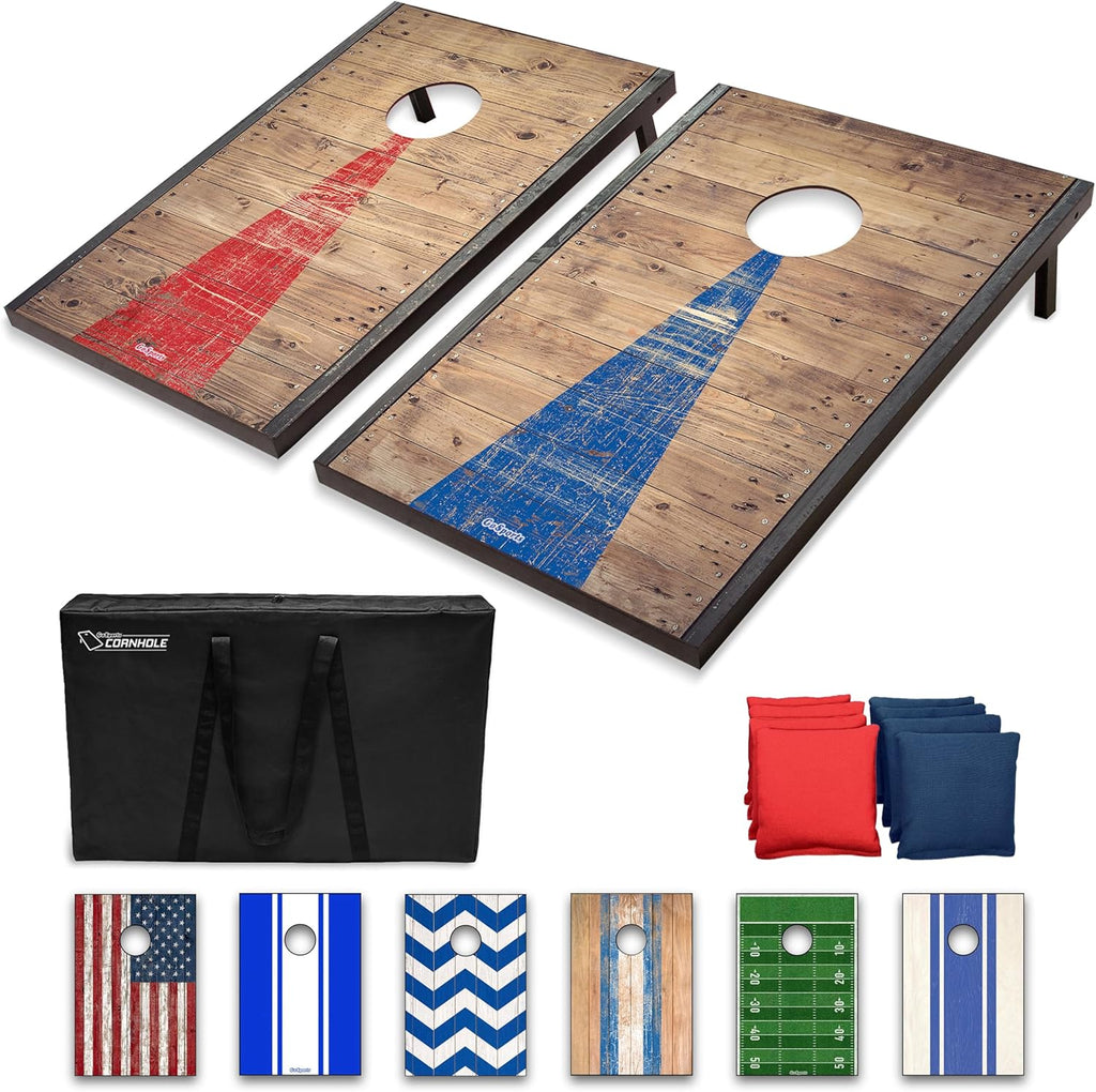 Portable Cornhole Sets, 8 Styles – Choose 4 x 2 ft or 3 x 2 ft - Boards Include 8 Bean Bags, Travel Case, and Game Rules