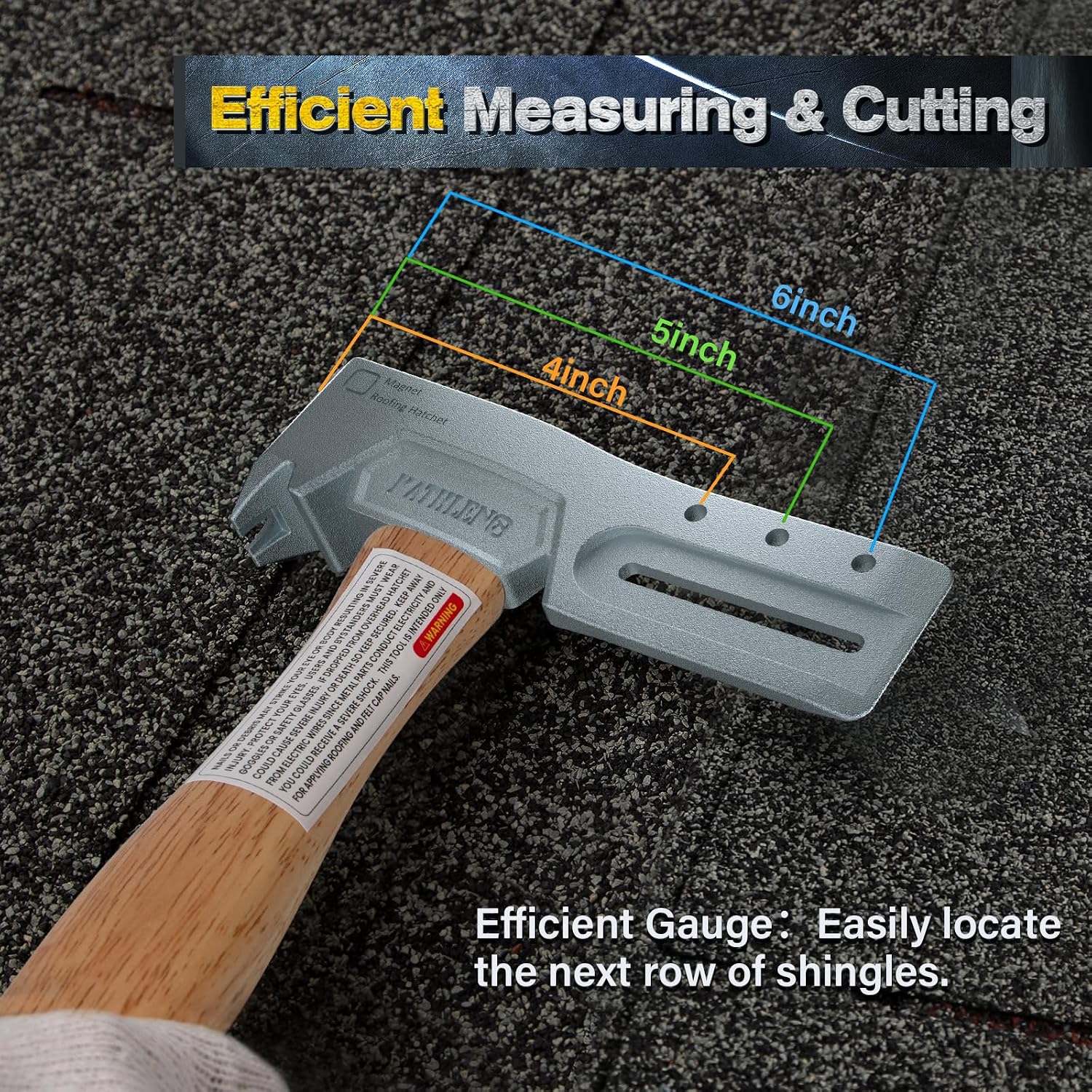 Magnetic Roofing Hatchet with Nail Claw & Sliding Gauge – Durable Roofing Hammer Tool for Repairs and Installation