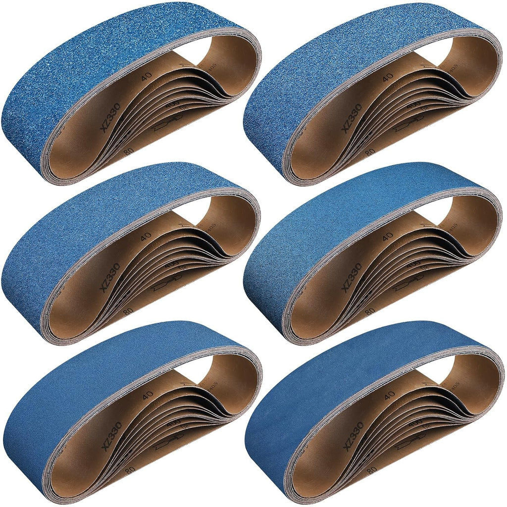 10-Piece Premium 4 x 24 Inch Zirconia Sanding Belts 40-400 Grit