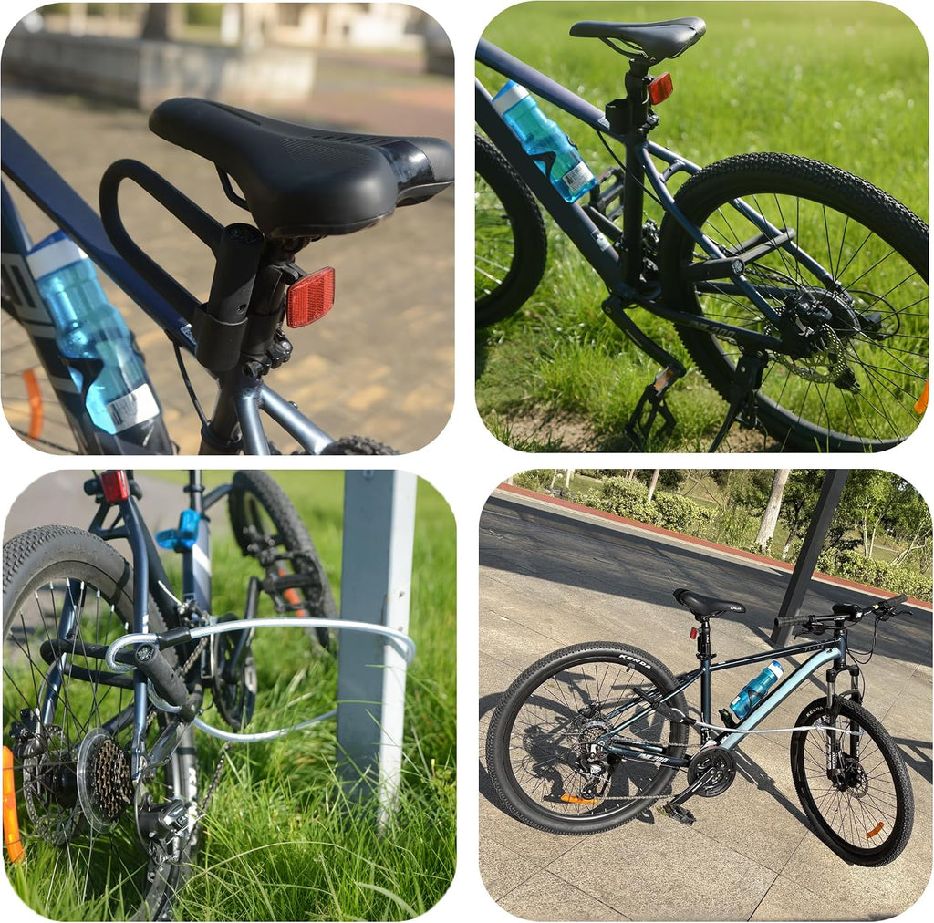 Heavy Duty Bike-U-Lock with Cable, 13.7mm Hardened Steel Anti-Theft, 3 Keys | High Security Protection; Heavy Duty