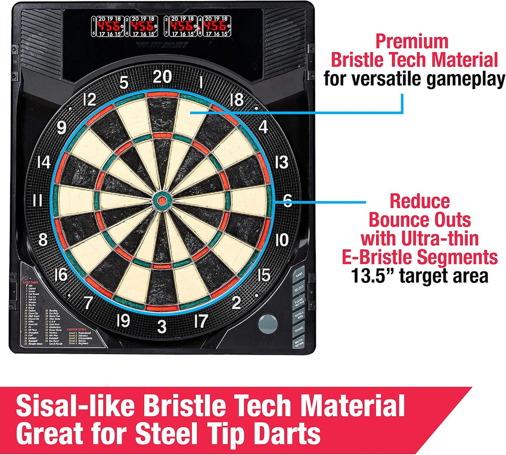 Dartboard Cabinet Multiple Styles Electronic Dartboard With Digital X/O Cricket Scorekeeping and Dart Set, Perfect