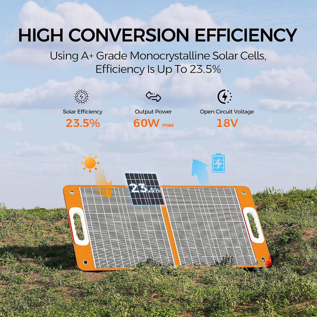 Solar Generator With Solar Panel Included, FF Flashfish 151Wh Portable Power Station+60W Solar Panel(DC/USB-A/USB-C