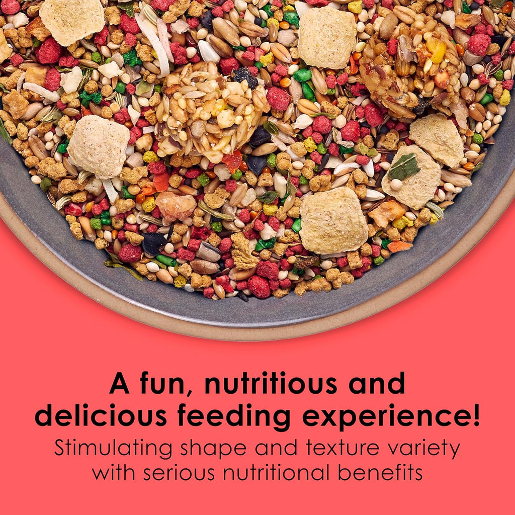 Fiesta Parakeet Food, Nutritious and Fun Blend, 2 Pounds | More foraging fun. Small bird food with shapes and