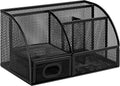 Mesh Pen Holder and Desktop Desk Organizer, Office Caddy Storage for Writing Utensils, 9.1 x 5.9 x 5.5 inches, Black