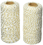 Christmas Twine Metallic Bakers Wrapping Twine, 2 mm, White