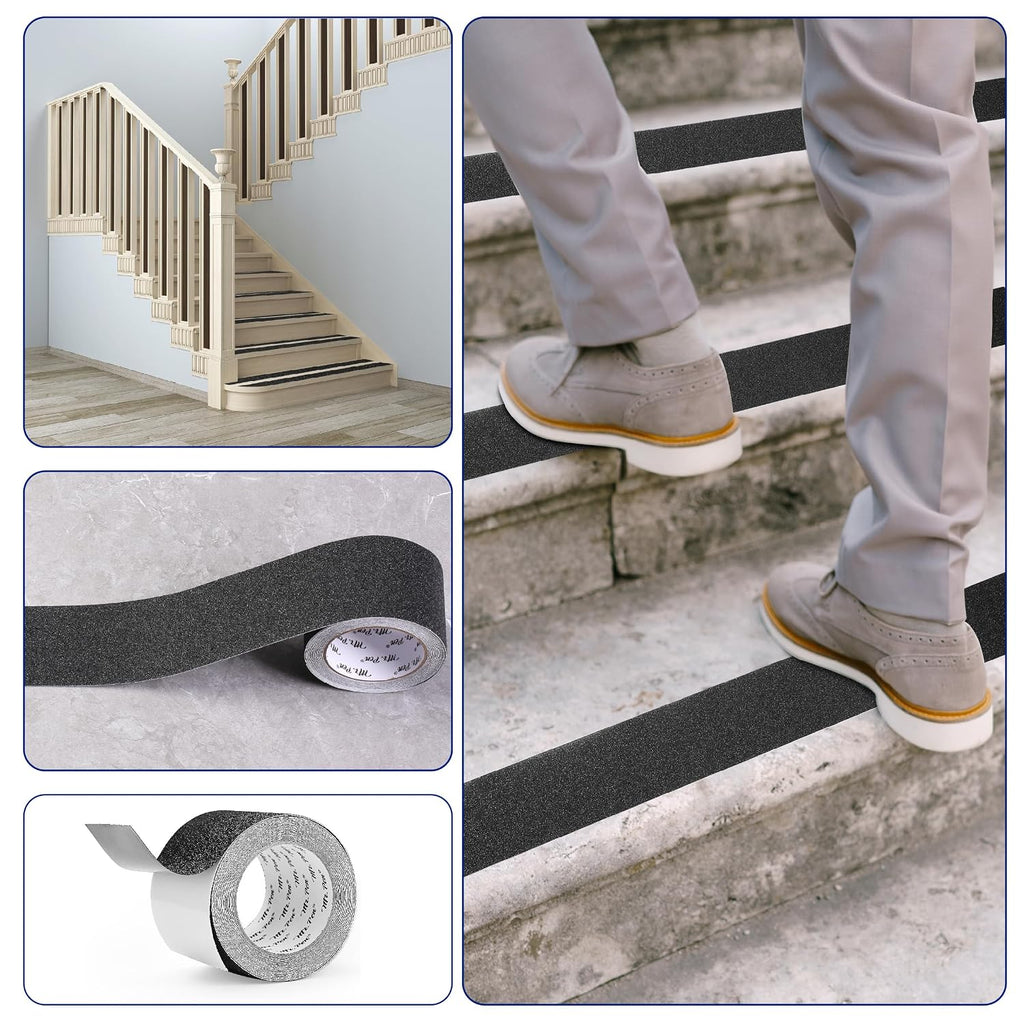 Anti Slip Tape, 4 Inch x 23 Feet, Black, Waterproof