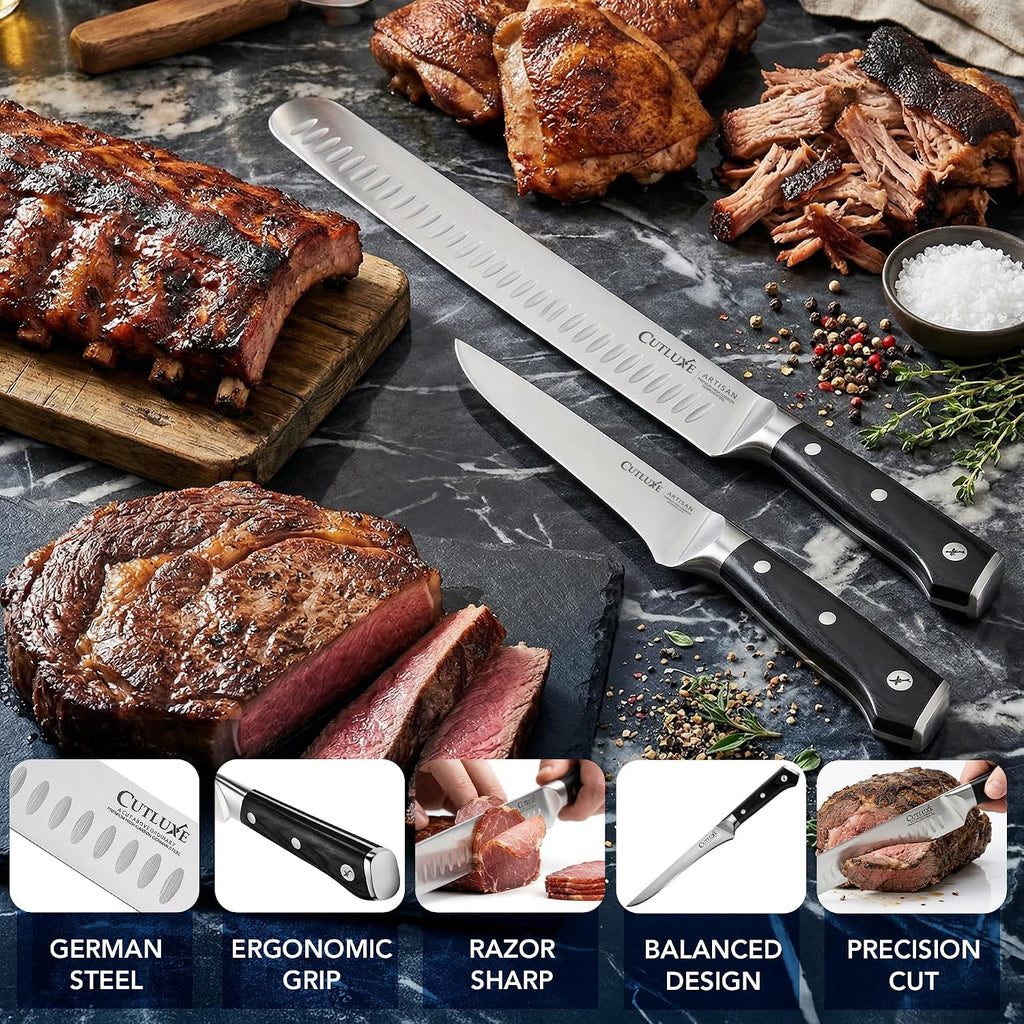 Carving Knife Set, Brisket Slicing & Boning Knife for Meat & BBQ