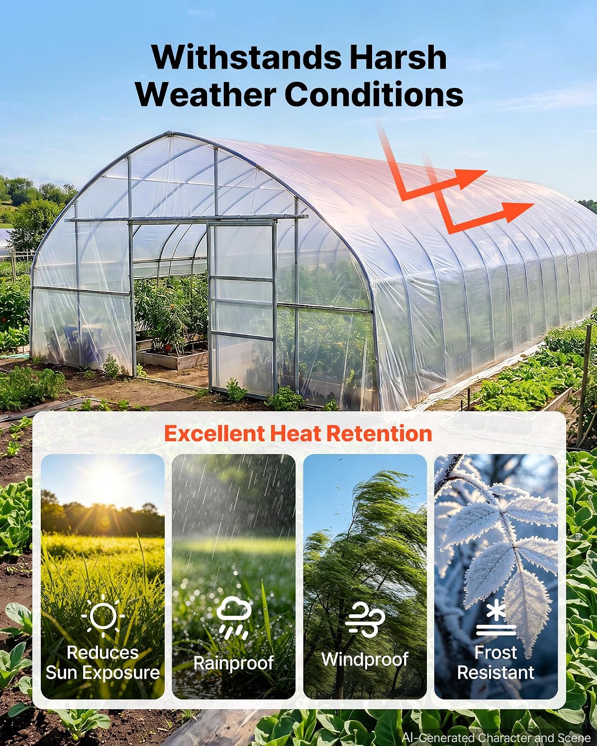 Greenhouse Plastic Sheeting 6 x 100 ft 6 Mil Clear Polyethylene Film