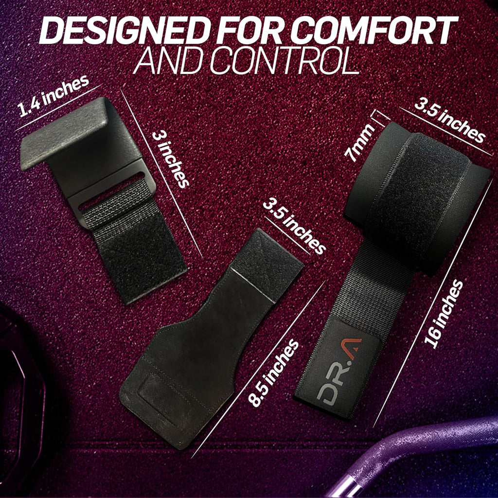 Doctor Developed 3-in-1 Lifting Straps, Hooks & Wrist Wraps - Switch Between Modes in Seconds - Heavy Duty Grips for