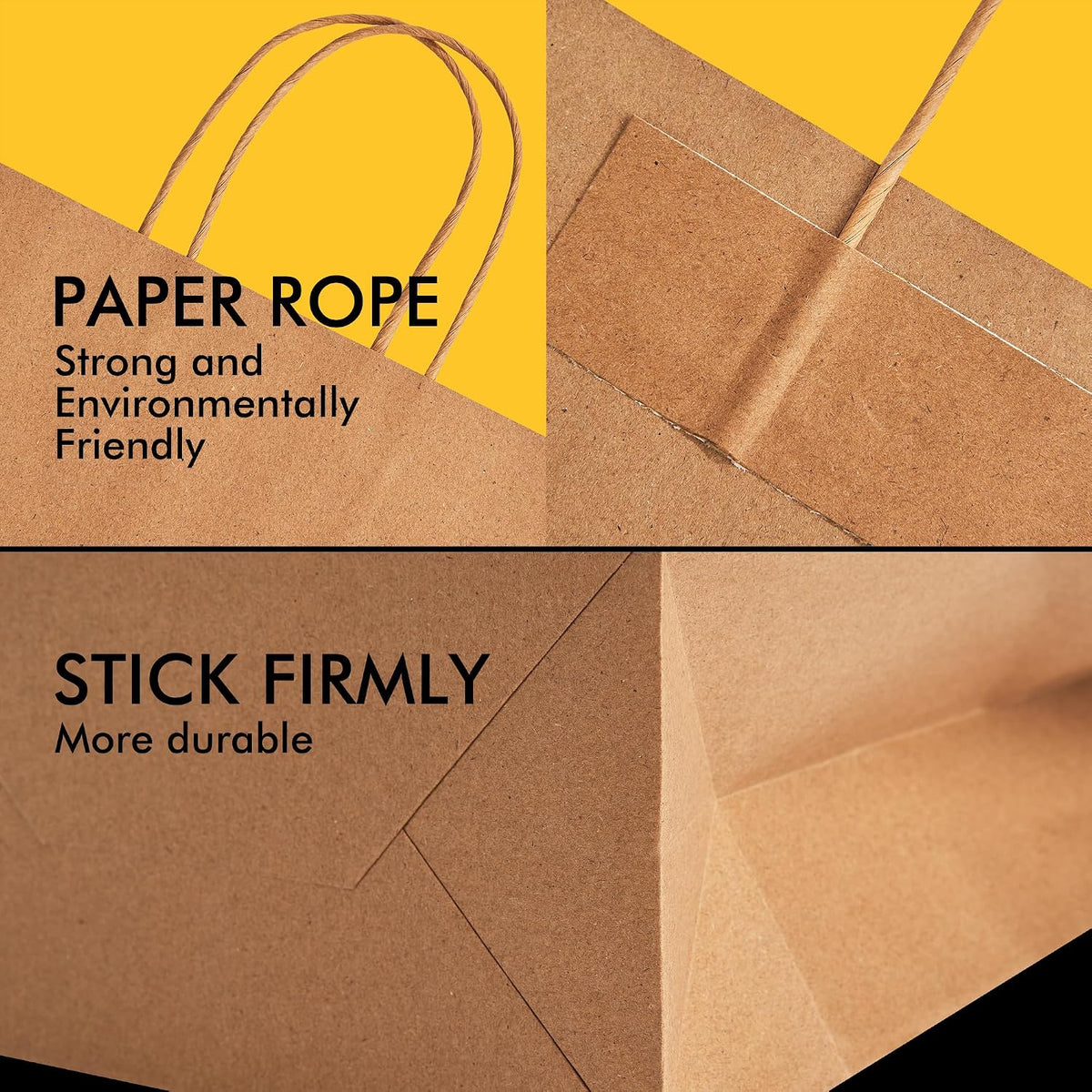Brown Kraft Paper Gift Bags 90 Pack 3 Sizes with Handles Bulk