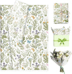 50 Sheets Vintage Wildflower Tissue Paper - 20x28 Inch Wild Floral Art Tissue Spring Wrapping Paper with Delicate