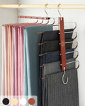 Pants Hangers Space Saving - 2 Pack European Beechwood Scarf and Jean Hangers - Closet Organizer and Space Saver Pant
