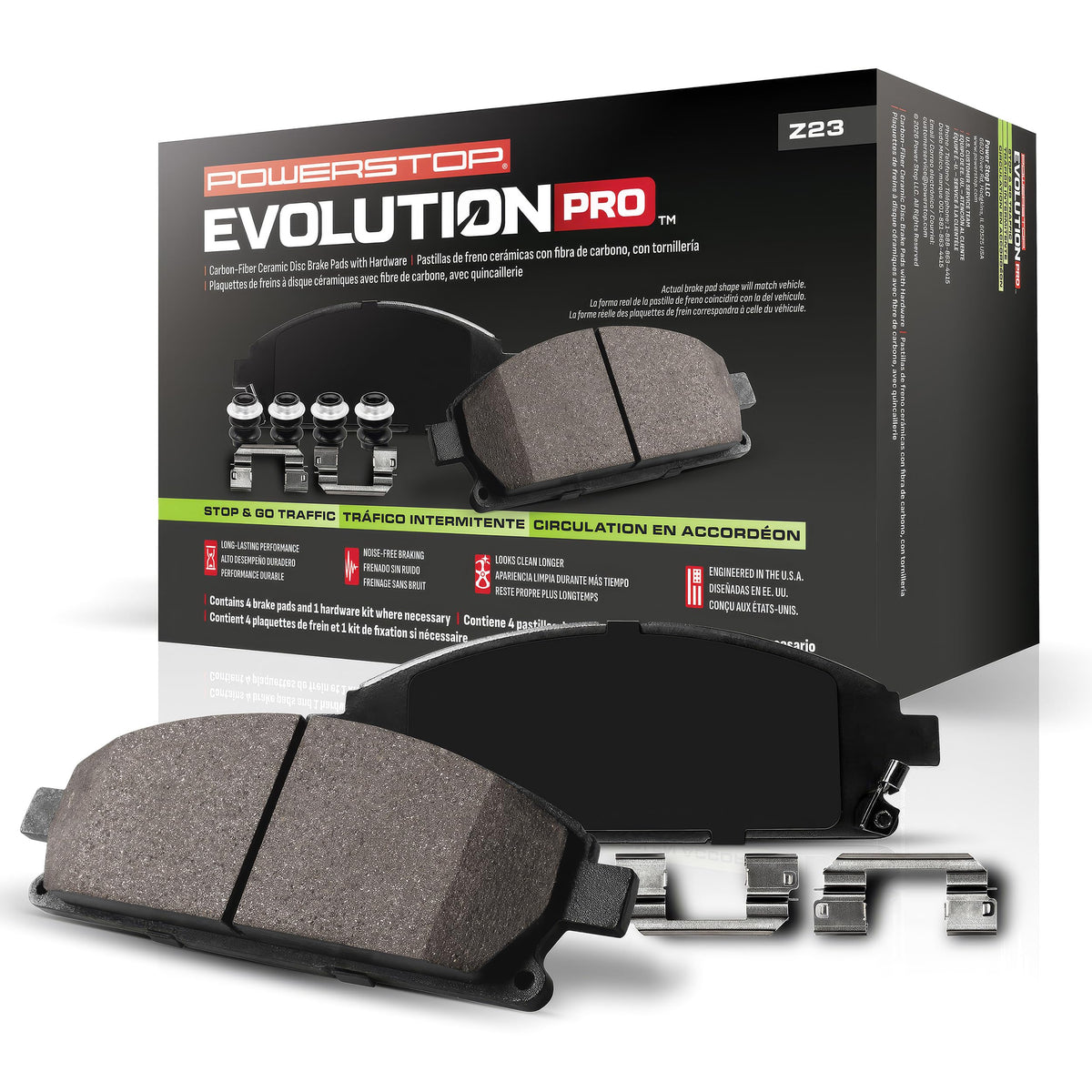 PowerStop Evolution Pro Z23 Carbon Fiber Ceramic Brake Pads Front Z23-1855