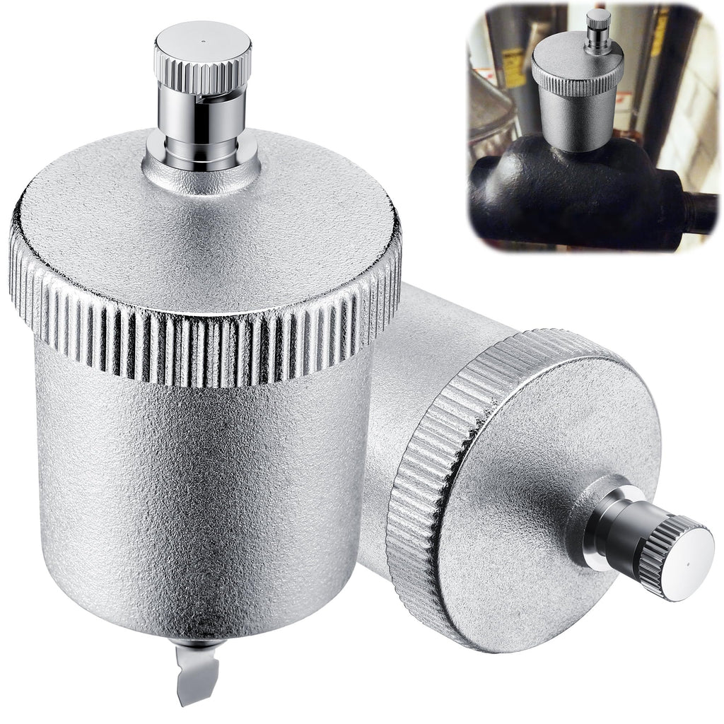 Saillong 2 Pack 1/8" Automatic Air Vent Valve, Brass with Nickel Plated