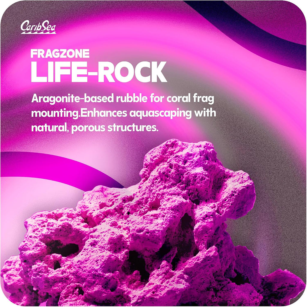 CaribSea Life Rock Frag Zone – 2.25 lb – Natural Aragonite-Based Frag Mounts for Reef Tanks – Ideal for Coral Frag