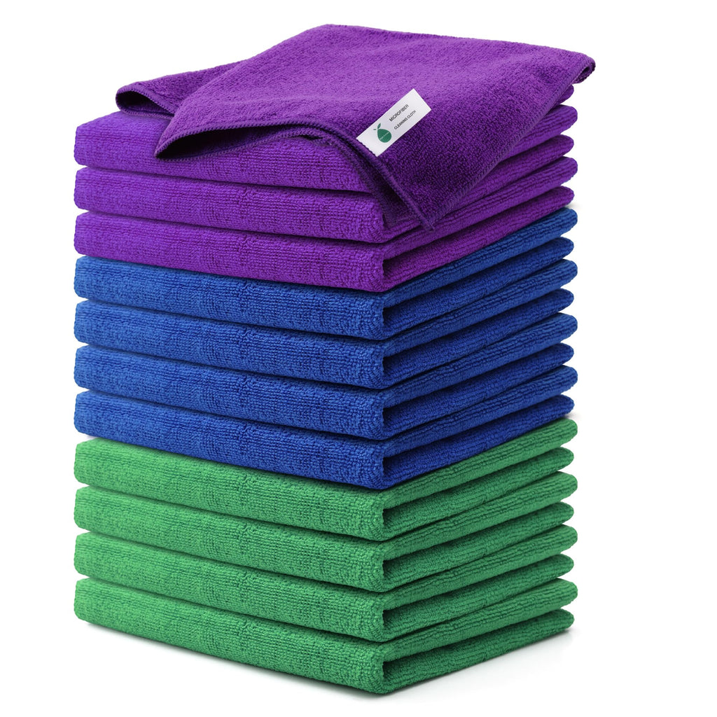 Multi-Use Microfiber Cleaning Cloths 12 Pack, 16 x 16 Inch