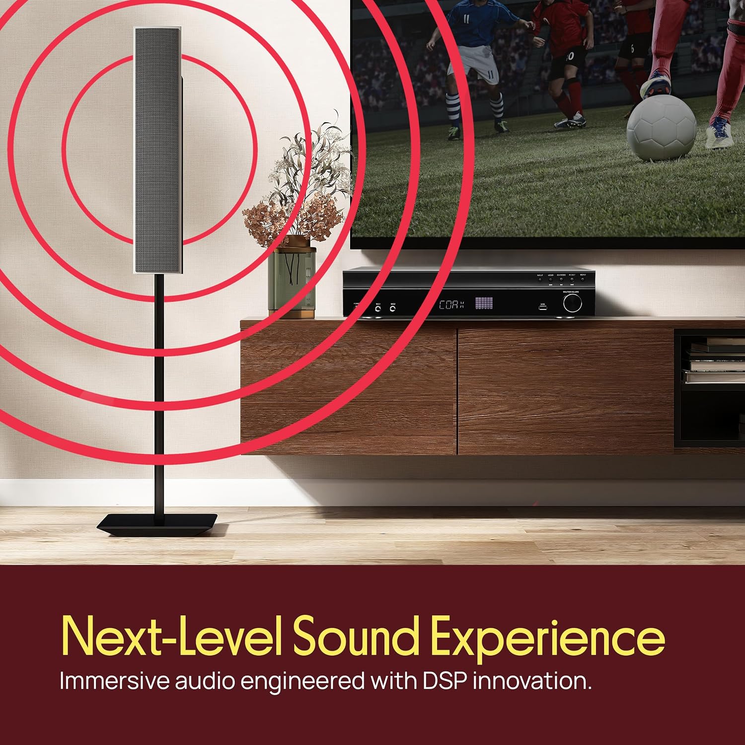 5.2 Channel Bluetooth Home Theater Amplifier, 240 watts Peak Power, Microphone Input with Echo for Karaoke, ARC