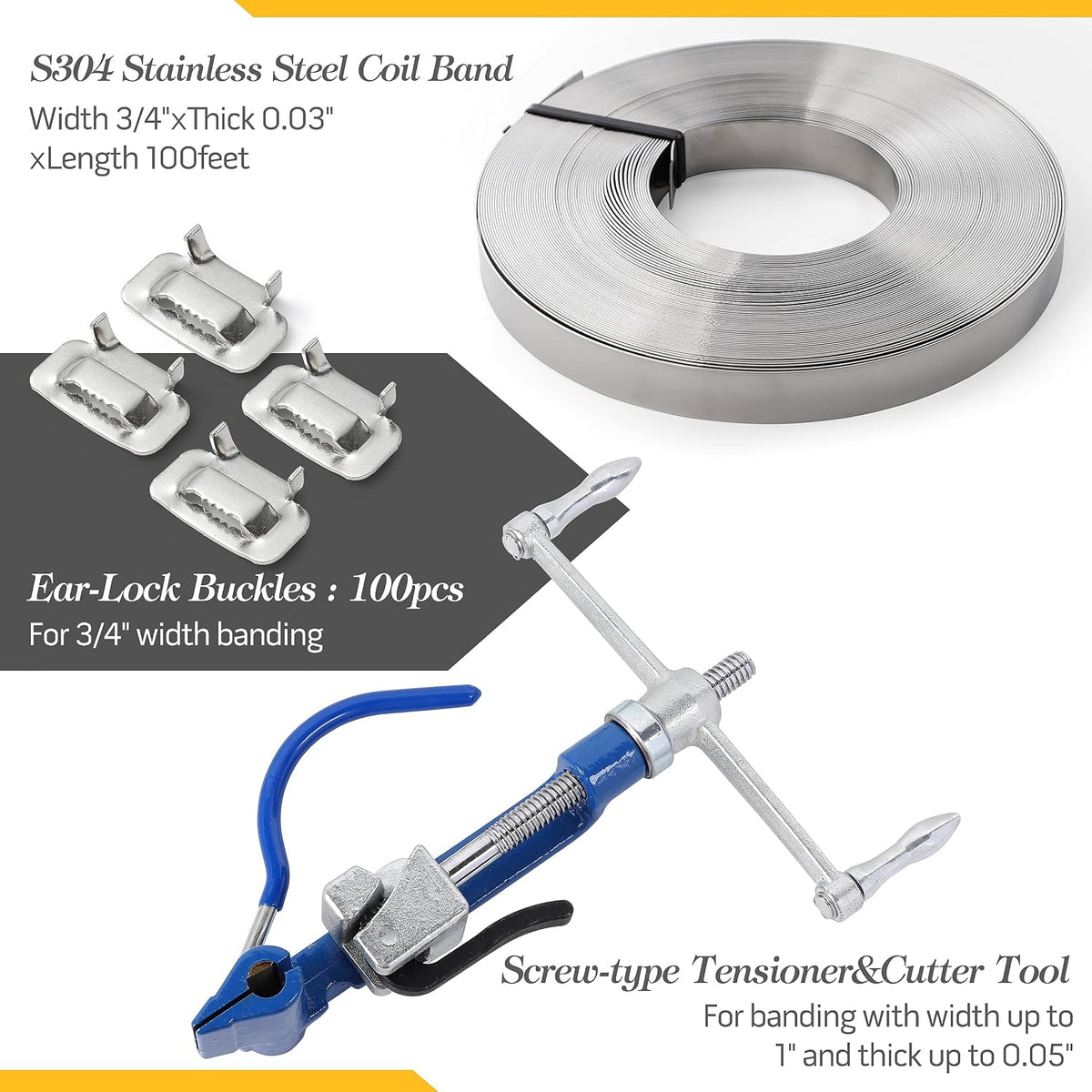 UpJiaFlarish Steel Banding Strapping Kit - Banding Tool, Stapping Tool