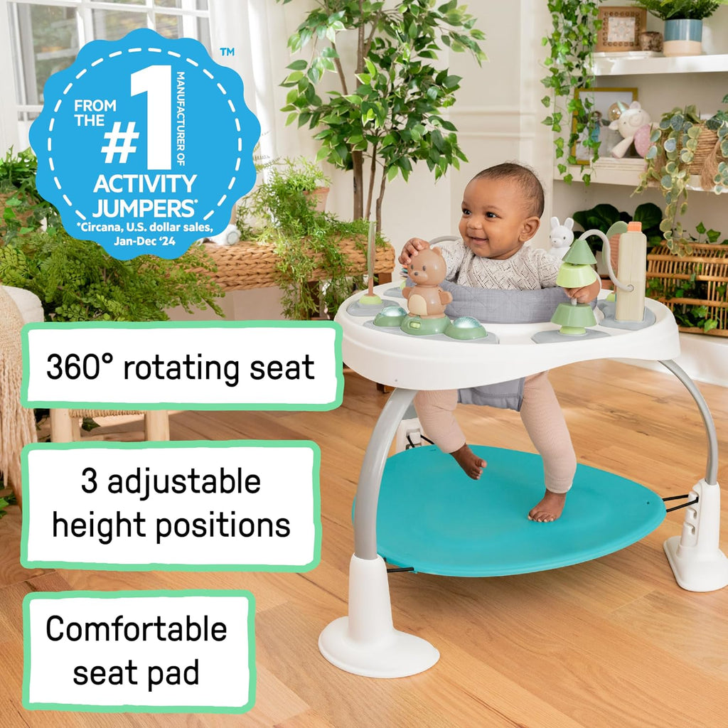 Spring & Sprout 2-in-1 Baby Activity Center Jumper and Table with Infant Toys - Ages 6 Months +, First Forest