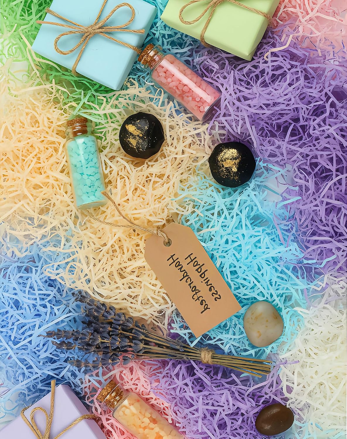 16 Color Crinkle Paper Shreds, 20 g Each, 320 g Total for Gift Boxes