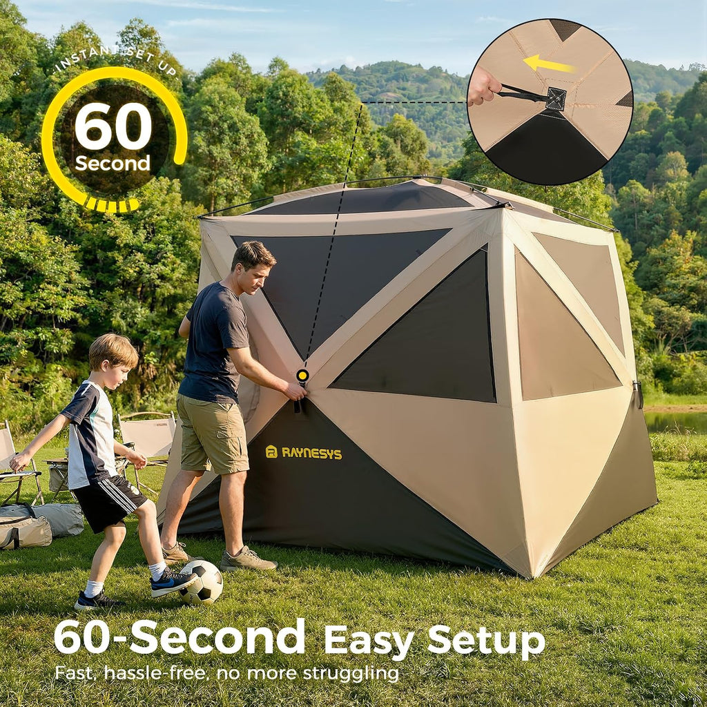 4 Person Camping Tent, Setup in 60 Seconds, Waterproof,Pop up Tents | Instant setup in 60 Seconds,Spacious