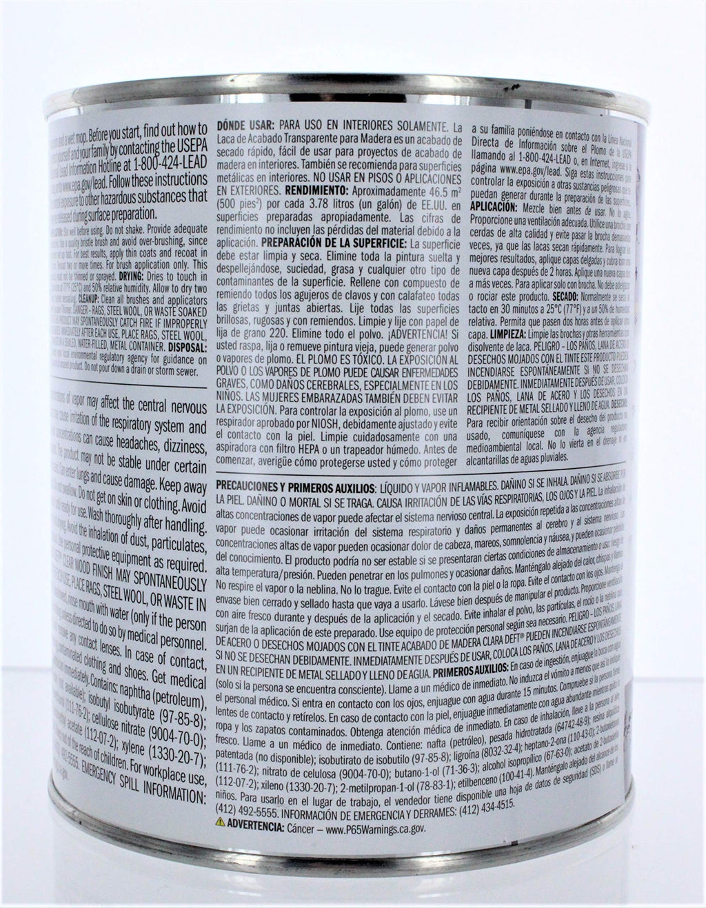 Interior Clear Wood Finish Gloss Brushing Lacquer, Quart