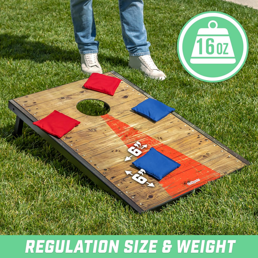 Official Regulation Cornhole Bean Bags Set of 8 – for Competitive Cornhole Games - All Weather - American Stars and
