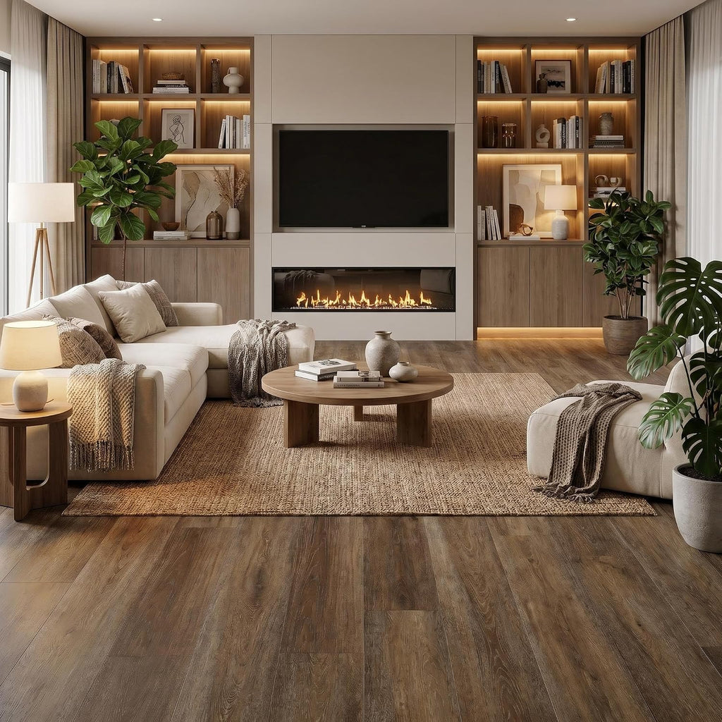 Waterproof Vinyl Plank Flooring 7.2-in W× 48-in L,High Wear-Resistant,Easy Click-Lock Installation,Pet