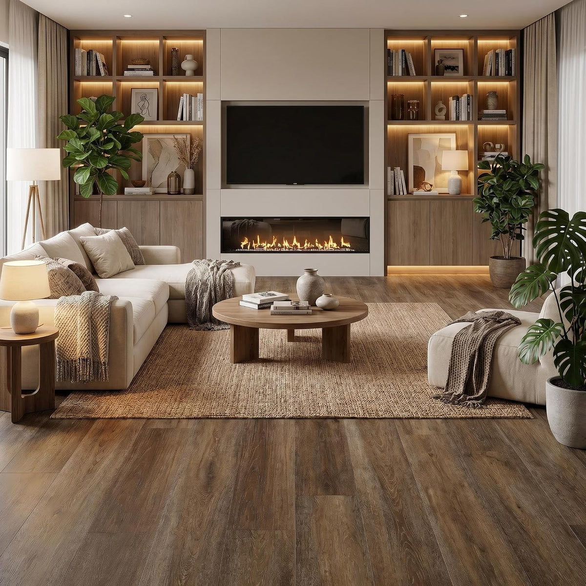 Waterproof Vinyl Plank Flooring 7.2-in W× 48-in L,High Wear-Resistant,Easy Click-Lock Installation,Pet