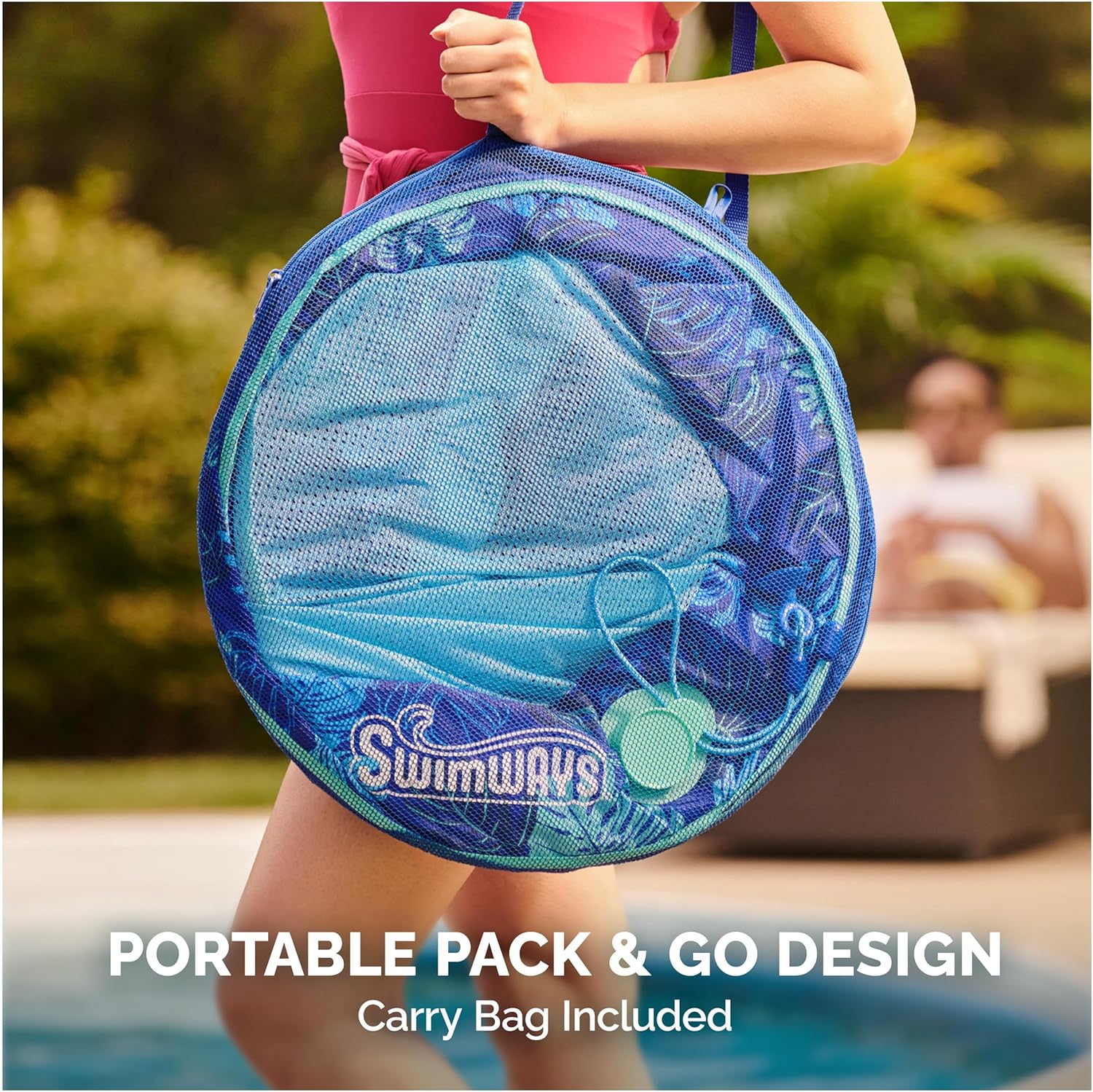 Spring Float Elite Hammock Pool Lounger with Breathable Mesh Seat, Inflatable Pool Floats for Adults with Fast