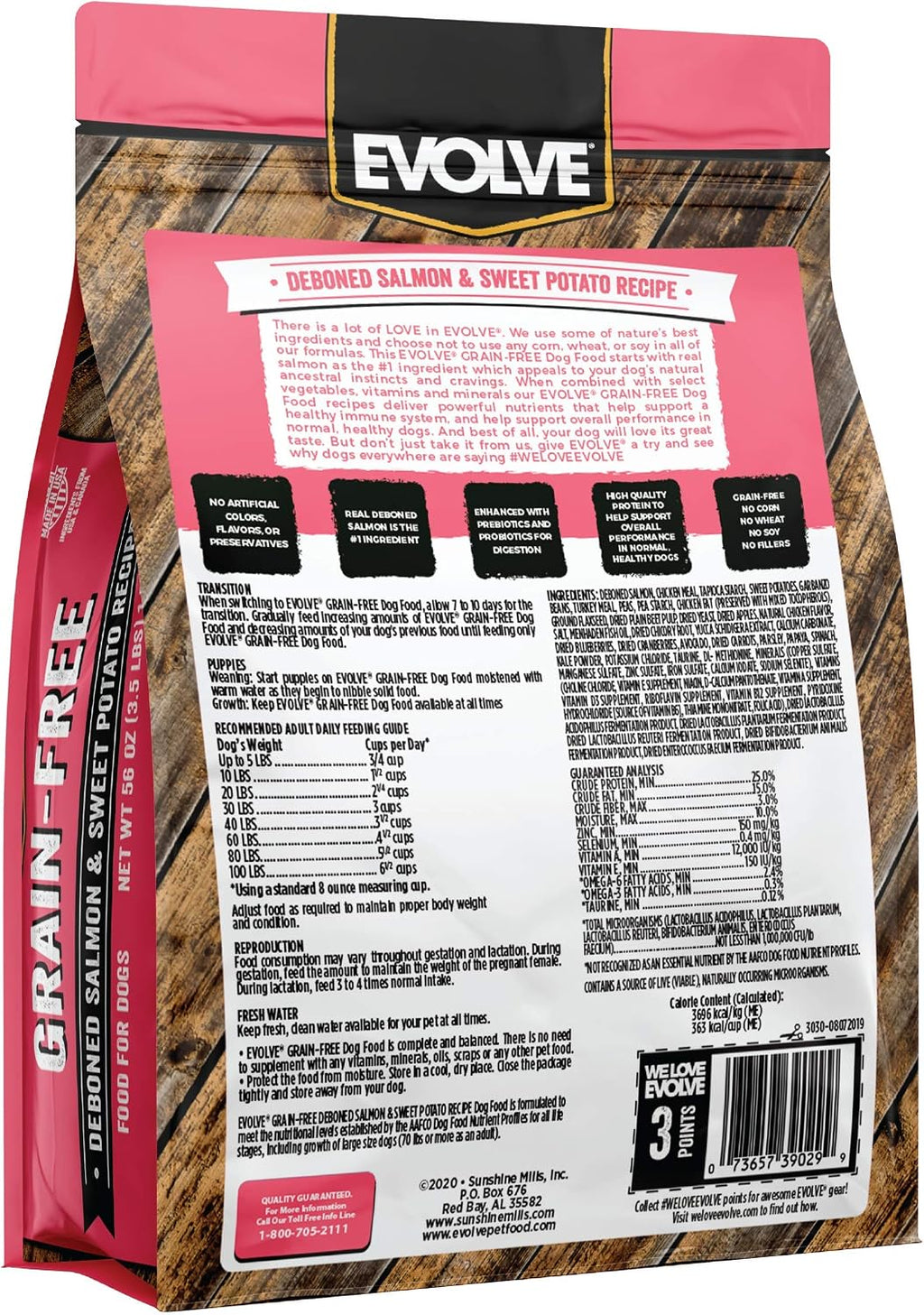Grain Free Deboned Salmon & Sweet Potato Recipe Dog Food, 3.5 lb.