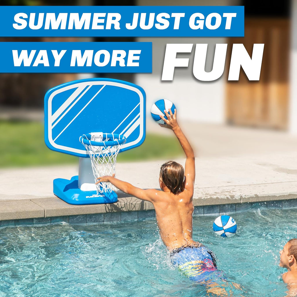Splash Hoop PRO Pool Basketball Game – Modern Poolside Basketball Hoop with Backboard, Ball & Pump – Swimming Pool