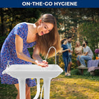 Portable Hand Washing Station, 100+ Hand Washes, Hands-Free Foot Pump, Soap Dispenser, and Drain Hose, Ideal for