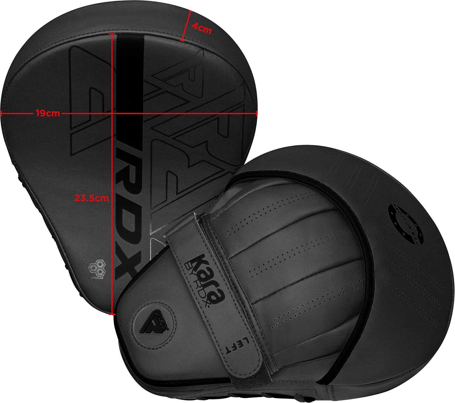 Boxing Pads Curved Focus Mitts, Maya Hide Leather Kara Hook and jab Training Pads, Adjustable Strap Ventilated, MMA