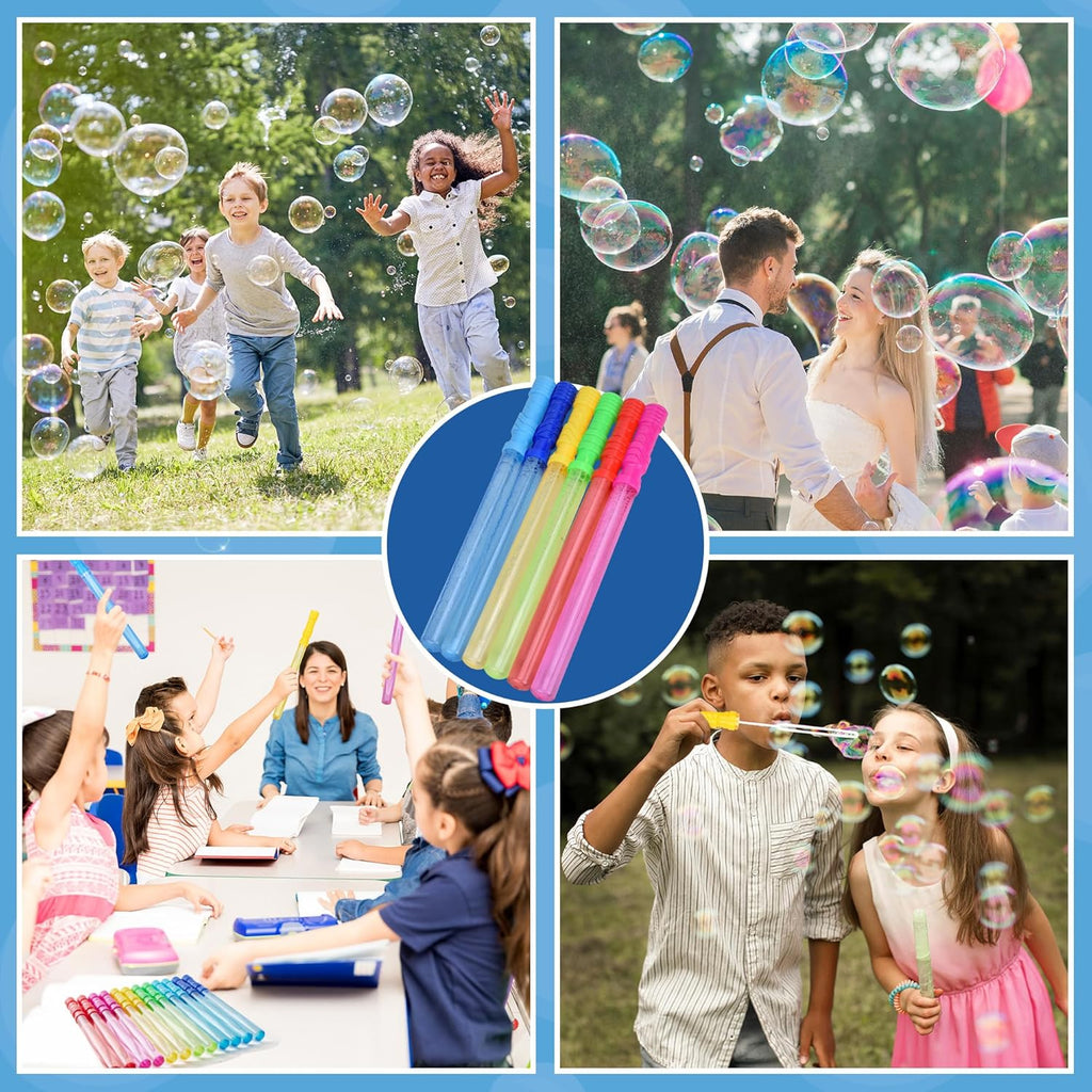 14.6’’ Big Bubble Wands for Kids, 6 PCS Bubble Wand with Refill Solution for Summer Toy Party Favor, Outdoors Toy
