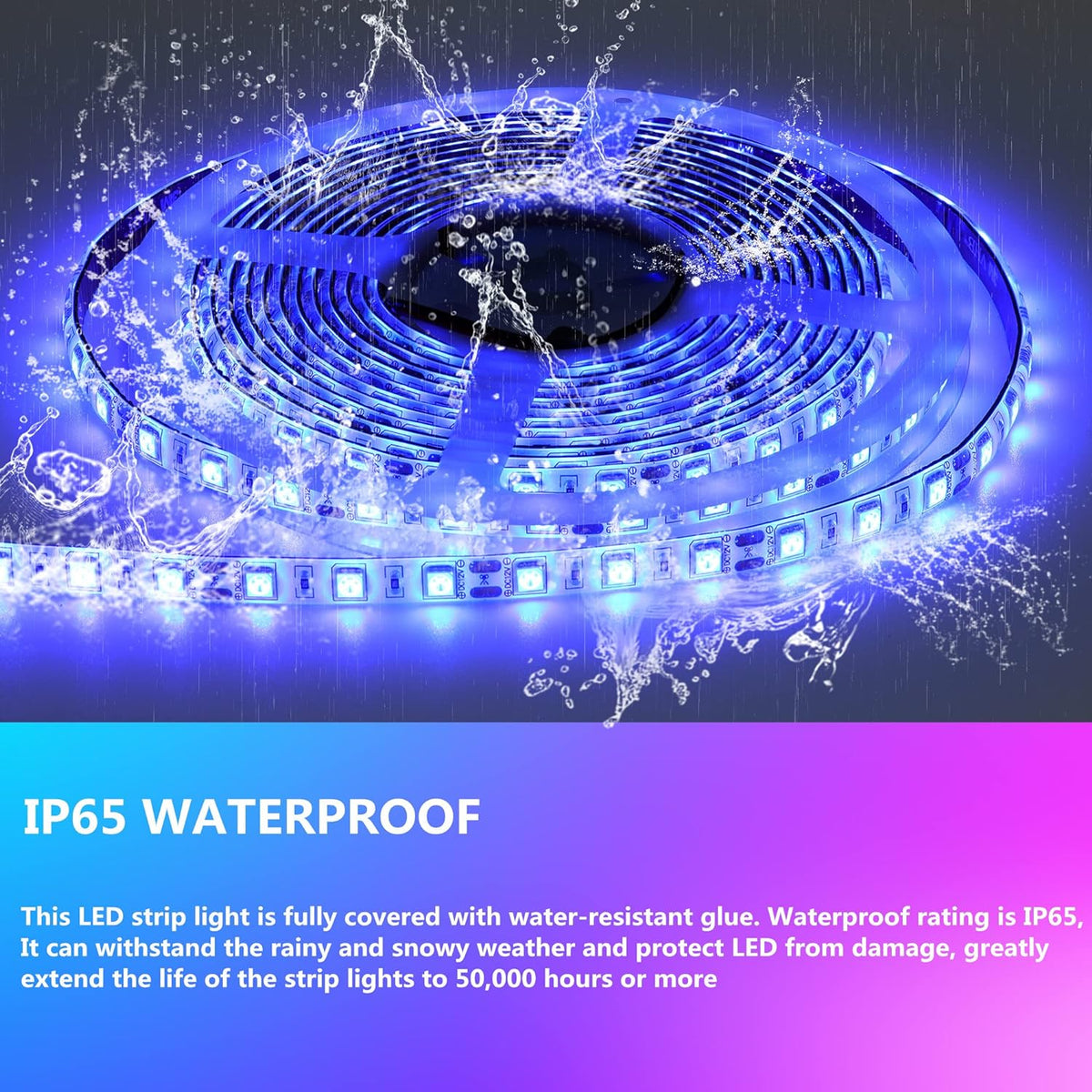 LED Boat Strip Lights, 32.8FT Blue Marine Pontoon Led Lights, Waterproof