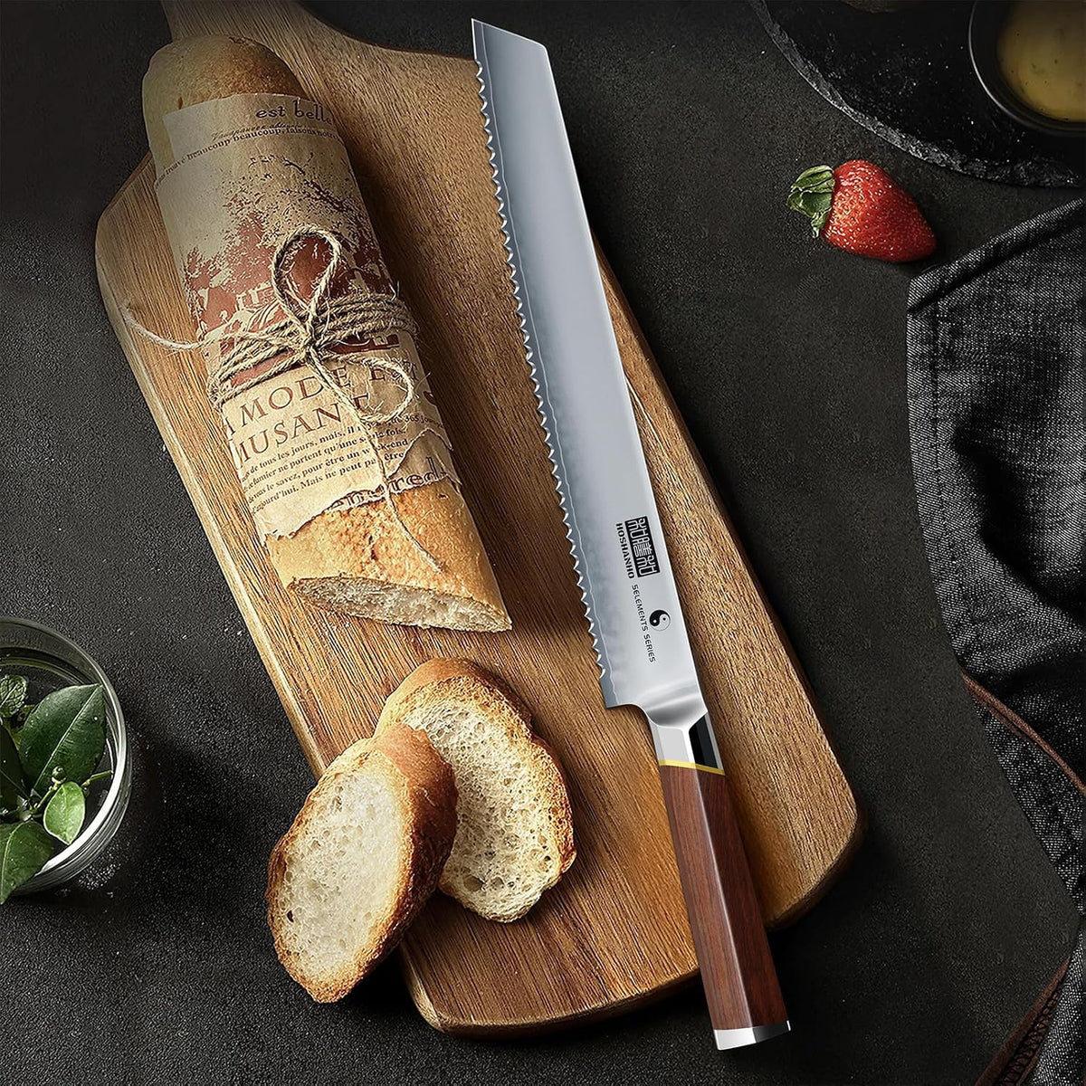 10" Bread Knife, Japanese Serrated Knife for Homemade, Sourdough