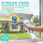 Electric Window Vacuum Squeegee 11", 2000Pa Cordless Cleaner Set