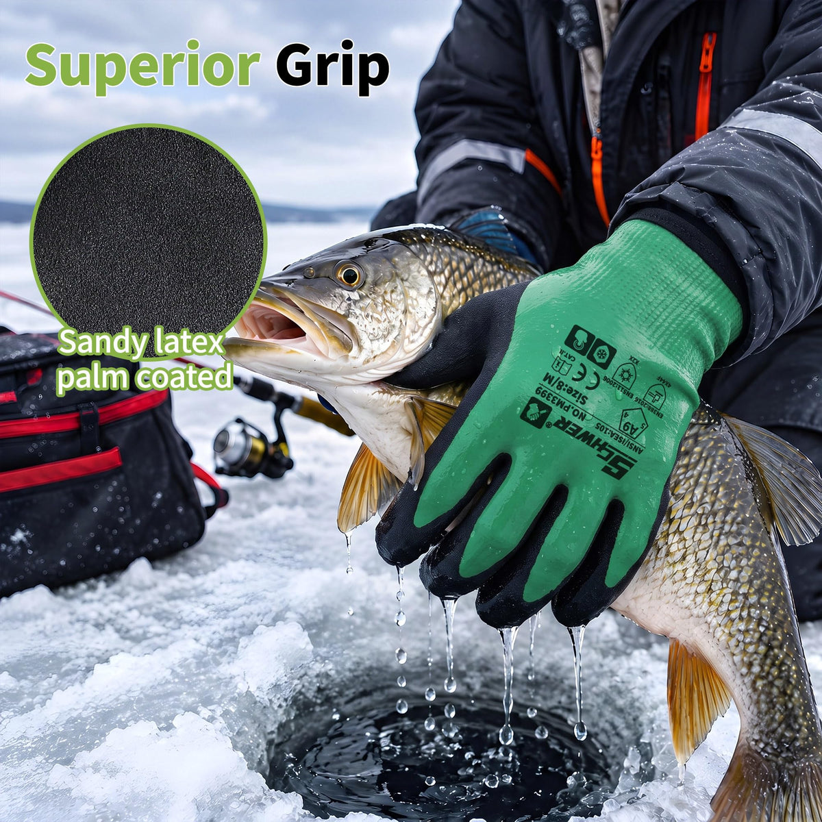 Waterproof Winter Work Gloves A9 Cut Resistant, PM3399, XL