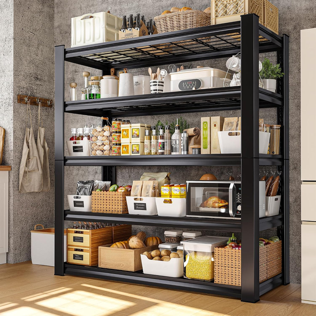 72" H Garage Shelving, 3010LBS Heavy Duty Storage Shelves, Tool-Free Adjustable Industrial Organizer Shelf for Garage