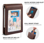 RFID Blocking Slim Bifold Genuine Leather Minimalist Front Pocket Wallets for Men with Money Clip Thin Gift (Texas
