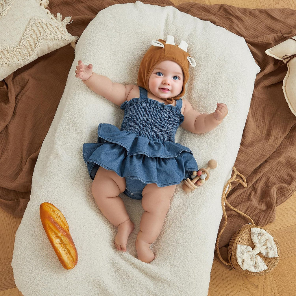 Baby Girls Summer Denim Romper Clothes Dress Newborn Sunsuit 3 6 9 12 18 Months One-Piece Jumpsuits Outfits