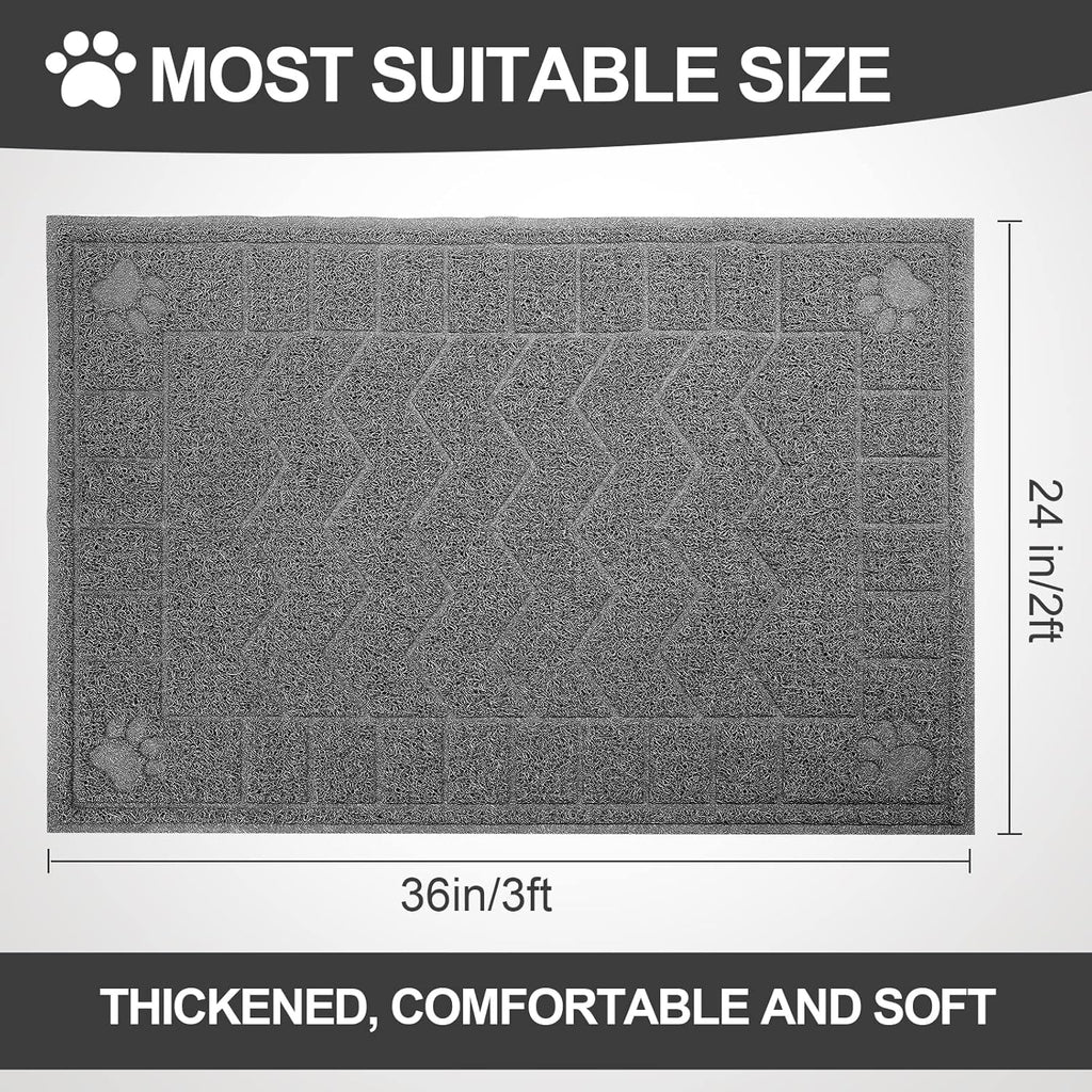 Cat Litter Box Mat, 35" x 24" Large Kitty Litter Trapping Mat Keep Floor Clean, Litter Box Mat Scatter Control