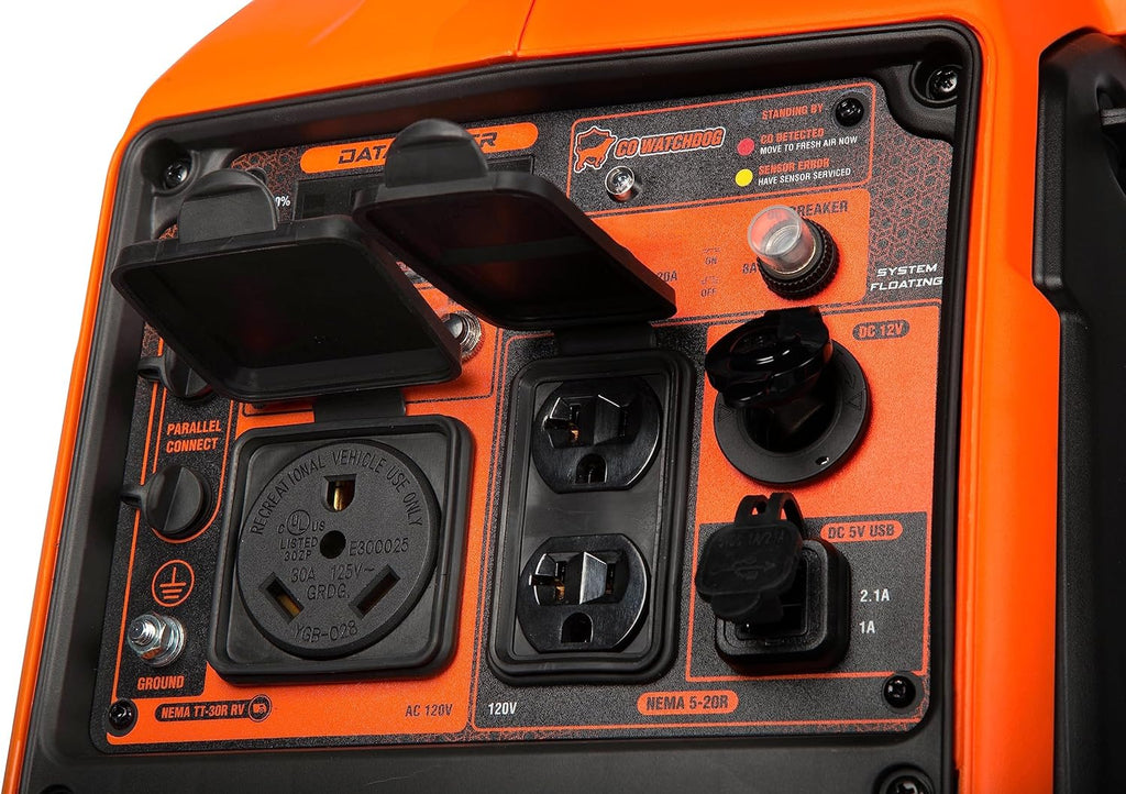 Quiet and Lightweight 3600-Watt Dual Fuel RV-Ready Portable Inverter Generator with Fuel Shut Off and CO Watchdog