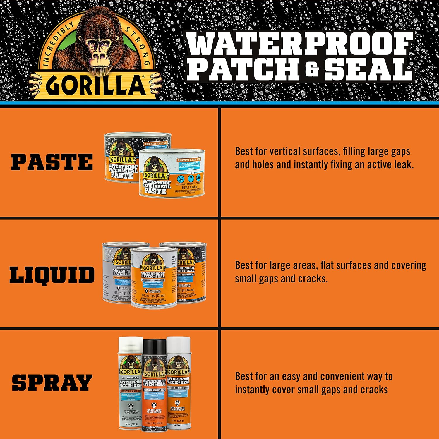 Patch & Seal Liquid Rubber Waterproof Sealant, Black, 32 oz