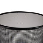 2-Pack 6-Gallon Round Steel Mesh Trash Can, Recycling Wastebasket, Black