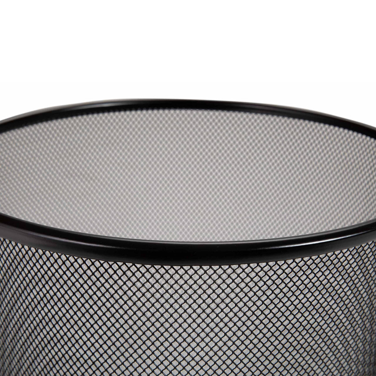 2-Pack 6-Gallon Round Steel Mesh Trash Can, Recycling Wastebasket, Black